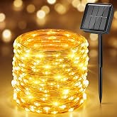 Solar Christmas Lights Outdoor,33Ft 100 LED String Lights with 8 Modes | IP65 Waterproof Solar Fairy Lights Outdoor &amp; Indoor, Patio Lights for Tree Garden Christmas Party Wedding Decor Warm White