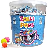 Zollipops Clean Teeth Pops, Sugar-Free, Assorted Fruit Flavors, 1lb Tub | Zero sugar, dentist-approved lollipops help prevent cavities w/ xylitol; great for kids, diabetics &amp; keto diet; dye-free