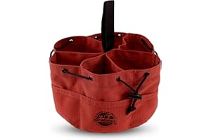 Graintex 18 Pockets Grab Bag Rust Color Rip-stop Canvas Drawstring Closure, Small Parts Organizer, Small Tools, Screws, Parts, Parachute Tool Bag for Efficient Storage to Essential Items - GB2889