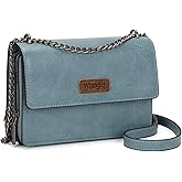 Wrangler Flap Crossbody Purse for Women Shoulder Bag Vintage Wallets with Chain Strap
