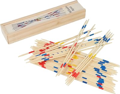 HENBRANDT Mikado Sticks 41pc Wooden Pickup Sticks Family Game Kids Toy