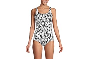 Lands' End Women's Chlorine Resistant Soft Cup Tugless Sporty One Piece Swimsuit
