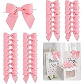 LiBongTa 36 PCs 4.5 Inch Pink Bow Grosgrain Ribbon Bows for Gift Wrapping, Gift Bows for Presents, Pink Bow Party Decorations, Twist Tie Bows for Baby Shower, Wedding, Easter, Birthday Party