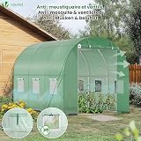 VOUNOT Polytunnel Greenhouse 3x2x2m 6m² Steel Frame UV Waterproof PE 140g view 4