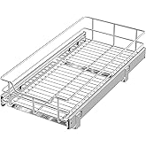 Pull Out Cabinet Organizer 11" W X 22" D, Slide Out Drawers For kitchen organizers and storage, Pull Out Drawers For Cabinets Capacity Heavy Duty Caddy, Cabinet Shelves Chrome-Plated, Bathroom Pantry
