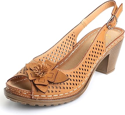 peep toe slingback block heels