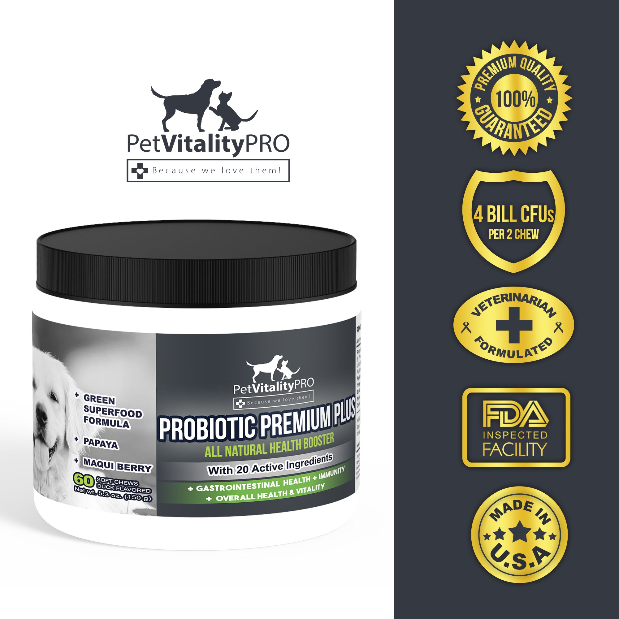 Probiotics for Dogs with Natural Digestive Enzymes Dog Probiotics
