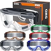 OXG 6 Pack Safety Goggles ANSI Z87.1 Glasses, Anti-Fog Protective Safety Glasses Lab Goggles Men Women Eye Protection Goggles