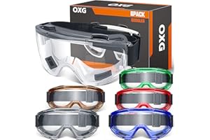 OXG 6 Pack Safety Goggles ANSI Z87.1 Glasses, Anti-Fog Protective Safety Glasses Lab Goggles Men Women Eye Protection Goggles