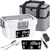 Cordless Electric Lunch Box for Adults – Smart Automatic Heating, 6.75 Cups Portable Food Warmer (212°F Max), Rechargeable Battery-Powered Hot Meal Container for Office, Travel & Outdoor