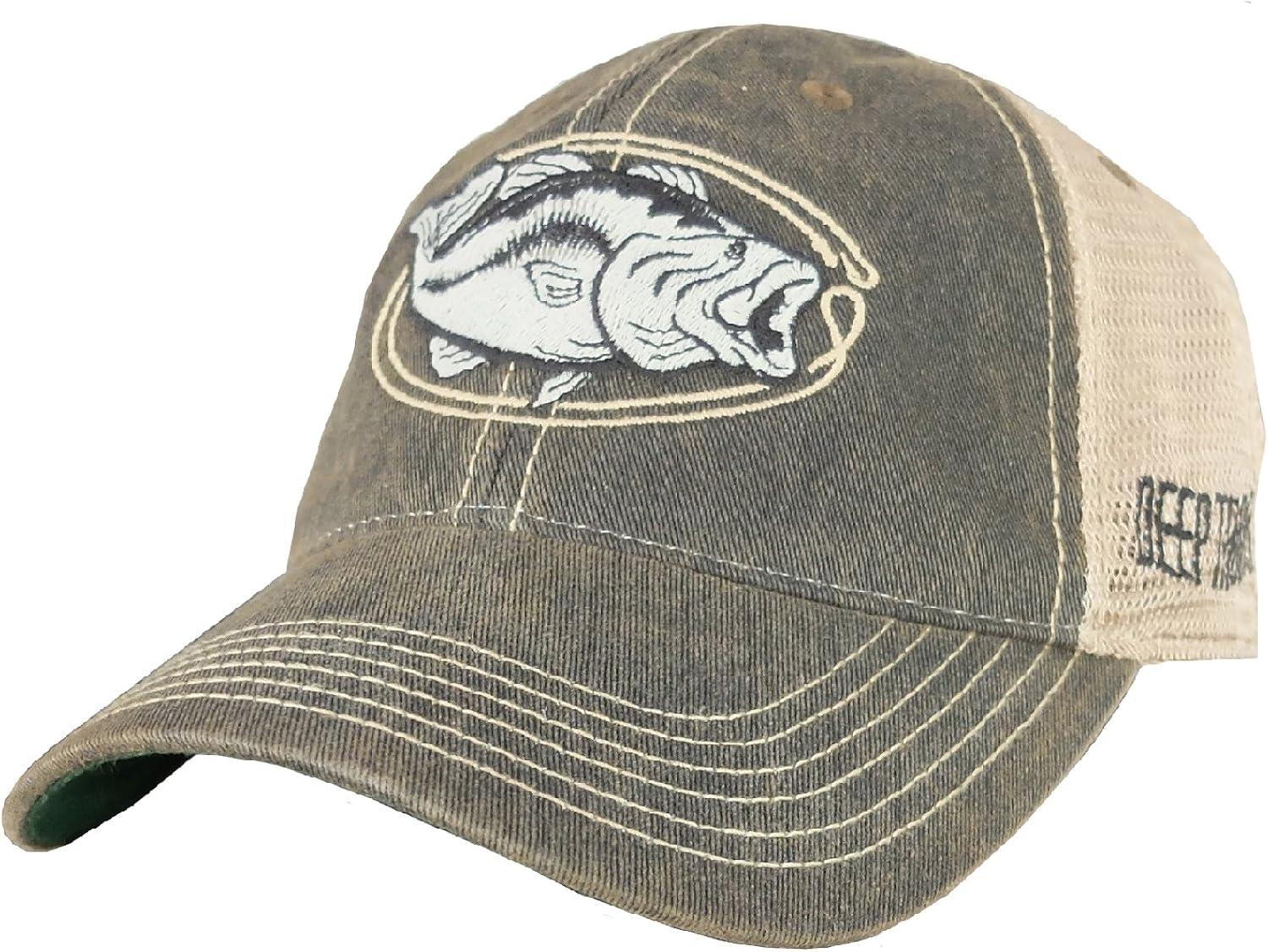 Men's Bass Fishing Trucker Hat (Black/Ivory) Amazon.ca Clothing & Accessories
