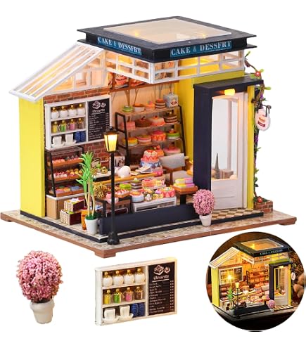 Cjeuxnr DIY Miniatur-Puppenhaus – Japanischer Nudelladen, 20x19x19.2 Cm, Mit LED