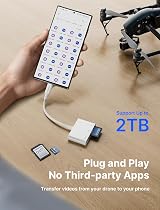 JSAUX 4-in-1 USB C Card Reader with USB 3.0 & Charging Port White view 5