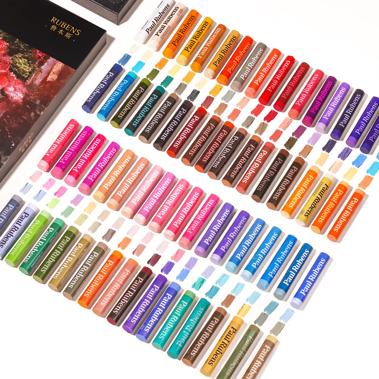 Paul Rubens Oil Pastels, 72 Floral Colors Artist Soft Oil Pastel Set Vibrant and Creamy, Pastels Art Supplies Suitable for Artists, Beginners, Students, Art Painting Drawing