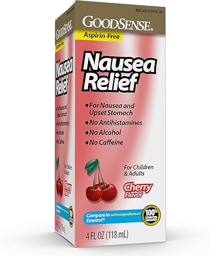 Amazon Com Good Sense Nausea Relief Liquid For Nausea Due To Upset Stomach Red Cherry 4 Fl Oz Health Personal Care