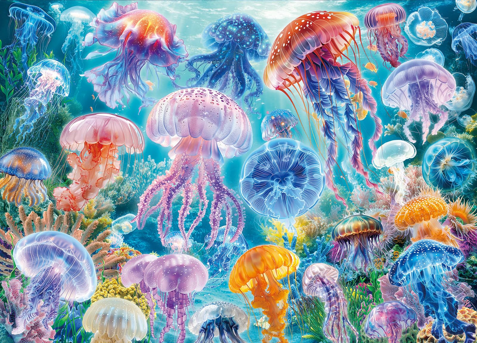 Jellyfish Jigsaw Puzzles for Adults 1000 Jigsaws Colorful Jellyfish 1000 Piece Jigsaw Puzzles for Adults Gifts