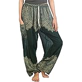 LOFBAZ Harem Pants for Women S-4XL Plus Drawstring Yoga Boho Palazzo PJ Clothing
