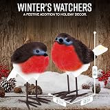 GloBrite Set of 2 Robin Garden Ornaments PolyResin Weatherproof Robins view 6