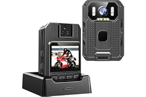 SYDYAM-R1 4K UHD Body Camera, 256GB 2160p Body Cam with Two 2350mAh Batteries Work 13-15H, Waterproof IP68 H.265 Code, Body Camera with Audio and Video Recording for Police Hiking Security Patrol