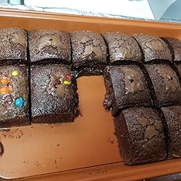 Amazon Com Customer Reviews Brooklyn Brownie Copper By Gotham Steel Nonstick Baking Pan With Built In Slicer Ensures Perfect Crispy Edges Metal Utensil And Dishwasher Safe