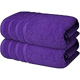 Infinitee Xclusives 100% Cotton Luxury Bath Towels Set of 2 (27x54 Inches) (Profound Purple, Bath Towels - Pack 2)