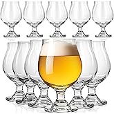 Sabary 12 Pcs 16 oz Classic Craft Goblet Beer Glasses Belgian Style Tulip Beer Glasses Cup Drinking Set for Bachelor Party, Hosting Party, Glassware, IPA Ale Pilsner Belgian