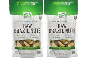 Brazil Nuts Shelled Organic Raw and Unsalted a NOW Real Food Excellent Source of Selenium (10 ounces (284 Grams) Pack of 2