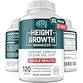BIOTEQUELAB Height Growth Maximizer, Calcium, Vitamin D3 and Zinc Blend Pills, Bone Growth Supplement for Kids and Teens, Bone Strength, Density Support, GMO-Free, Gluten-Free, Made in USA, 120 Caps
