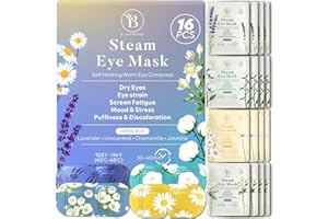 16 Pack Steam Eye Mask Variety Set Lavender Chamomile Jasmine Unscented, Heated Self Heating Eye Masks for Dry Eyes Puffiness