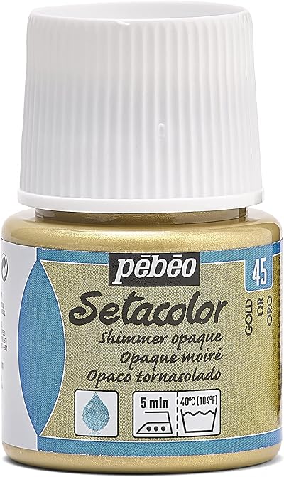 PEBEO Setacolor Opaque Fabric Paint 45ml Shimmer Gold - Vibrant Finish