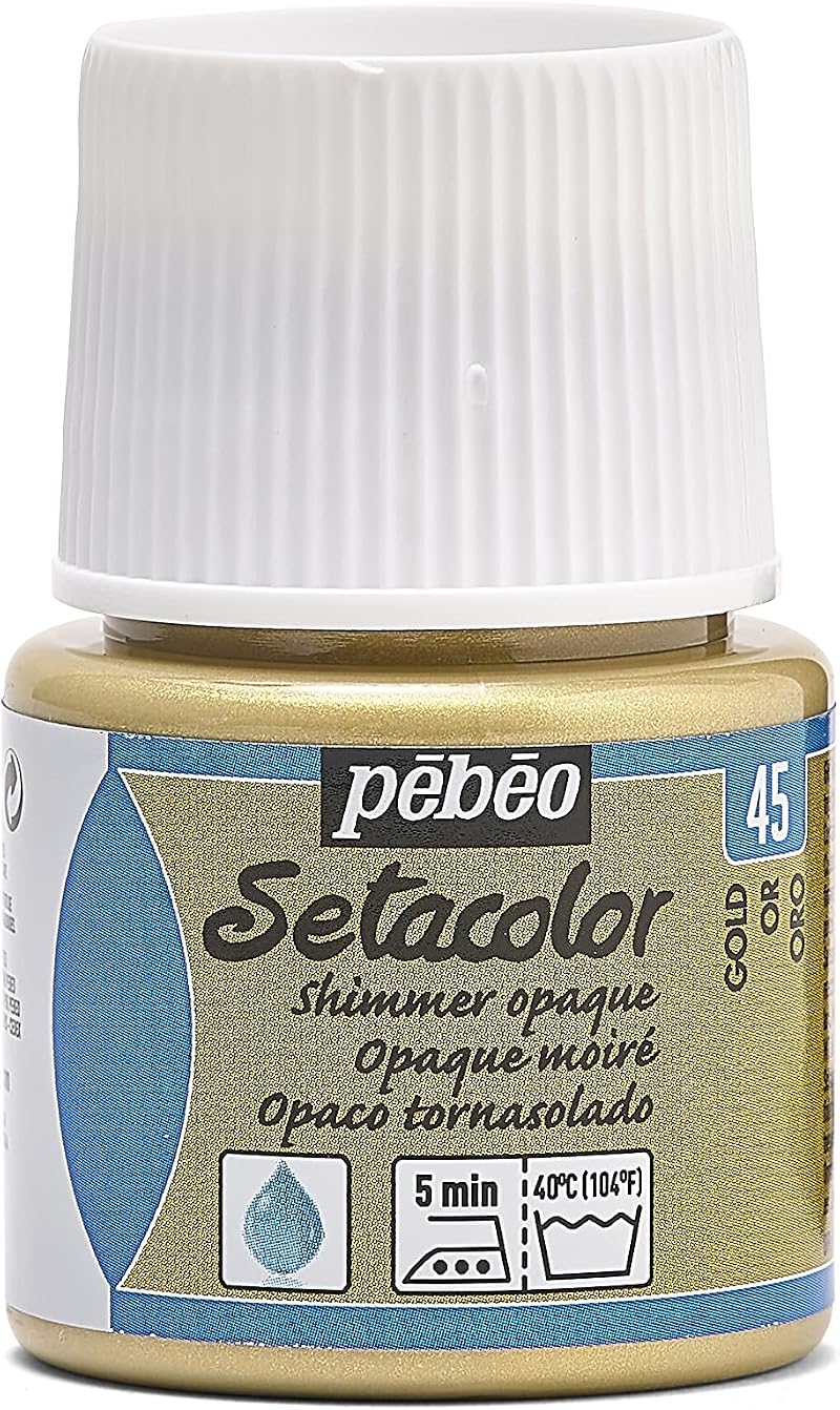 PEBEO Setacolor Opaque Fabric Paint 45ml Shimmer Gold - Vibrant Finish