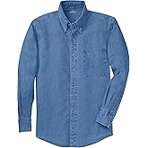 Joe's USA Men's 6.5-Ounce Long Sleeve Denim Shirts in Regular, Big and Tall Sizes
