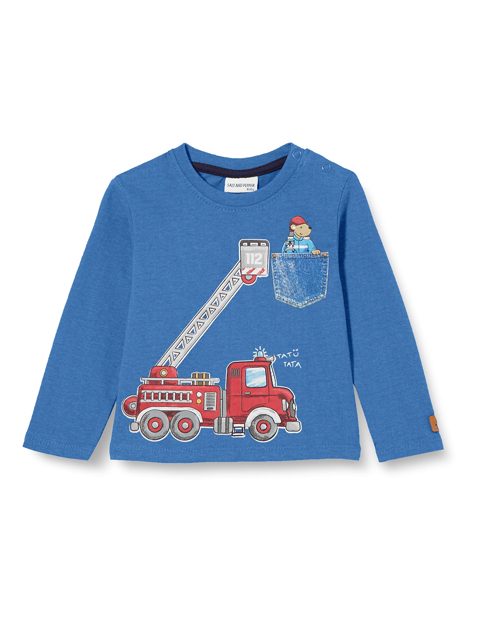 Salt and Pepper Baby_Boy's 05211123 Shirt, Mid Blue, 9-12 Months