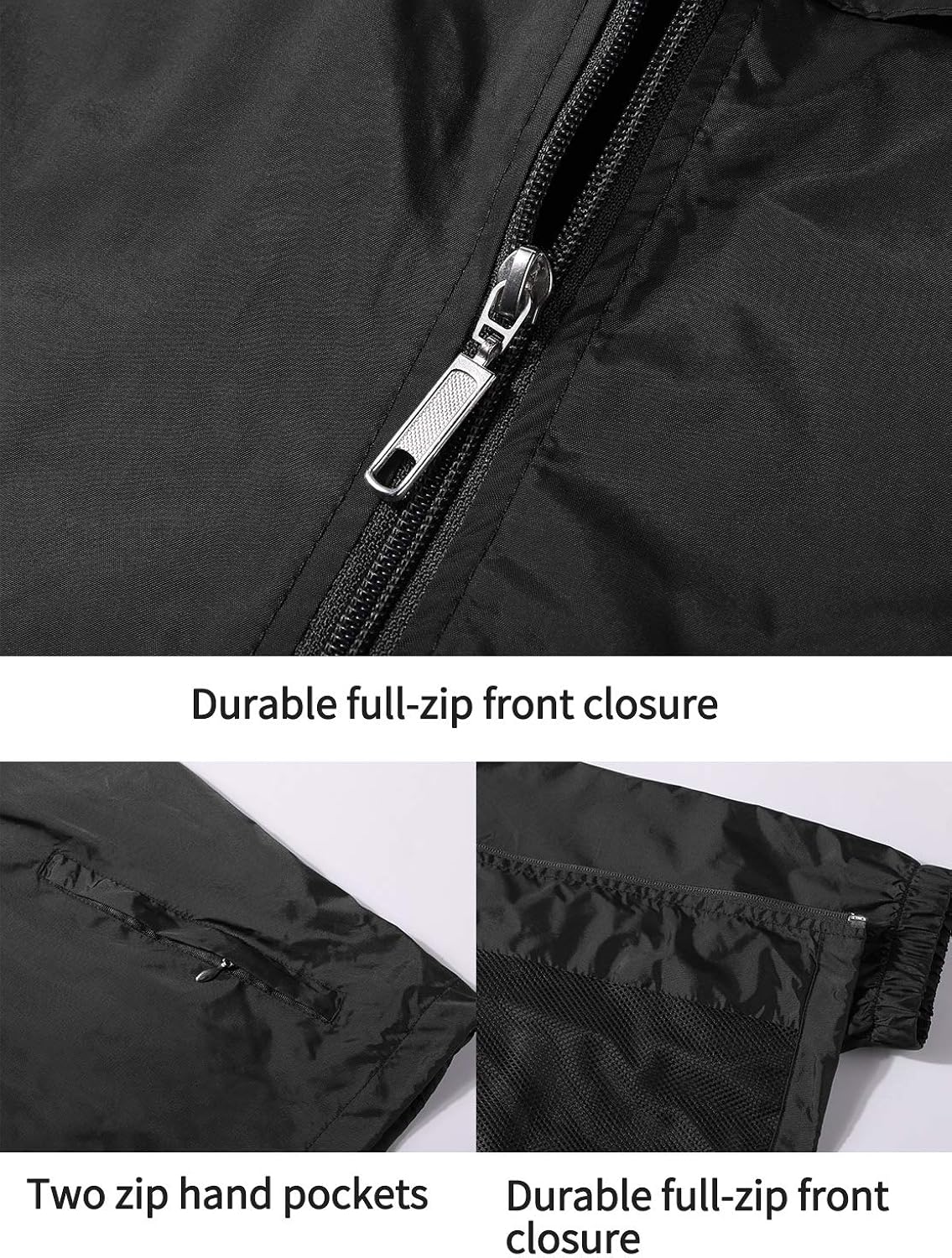 GEEK LIGHTING Men's Waterproof Hooded Rain Jacket, Lightweight Packable Raincoat for Outdoor, Camping, Travel: Clothing