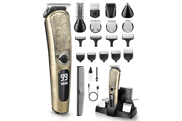 Ufree Beard Trimmer for Men, Waterproof Electric Razor Shaver for Nose, Body, Face and Mustache, Cordless Hair Clippers Men G
