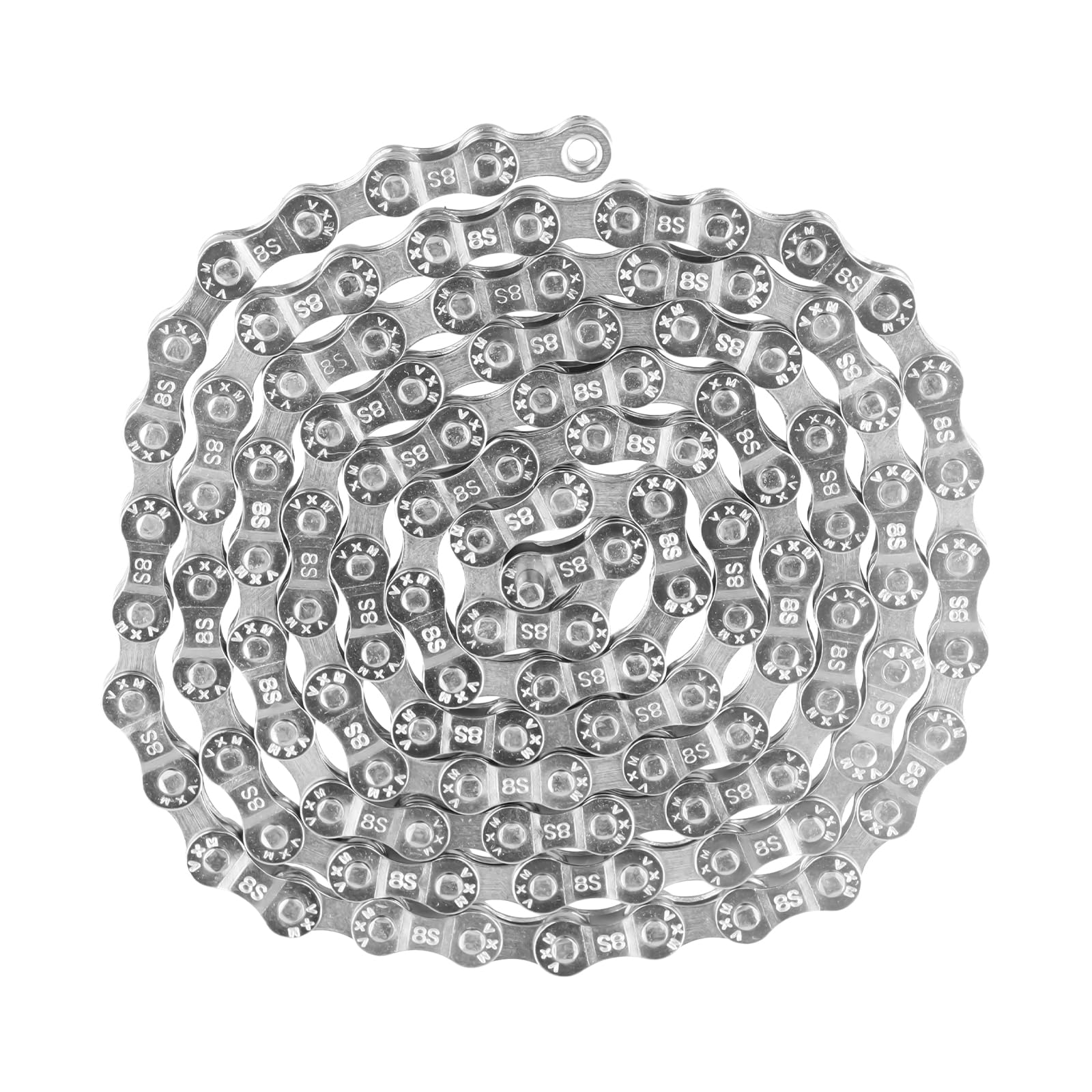 Electroplated Silver Mountain Bike Chain, 116 Links, High Speed Anti Rust Steel Derailleur Chain for Road, Mountain, Racing, Cycling, Hybrid (6/7/8 Speed)