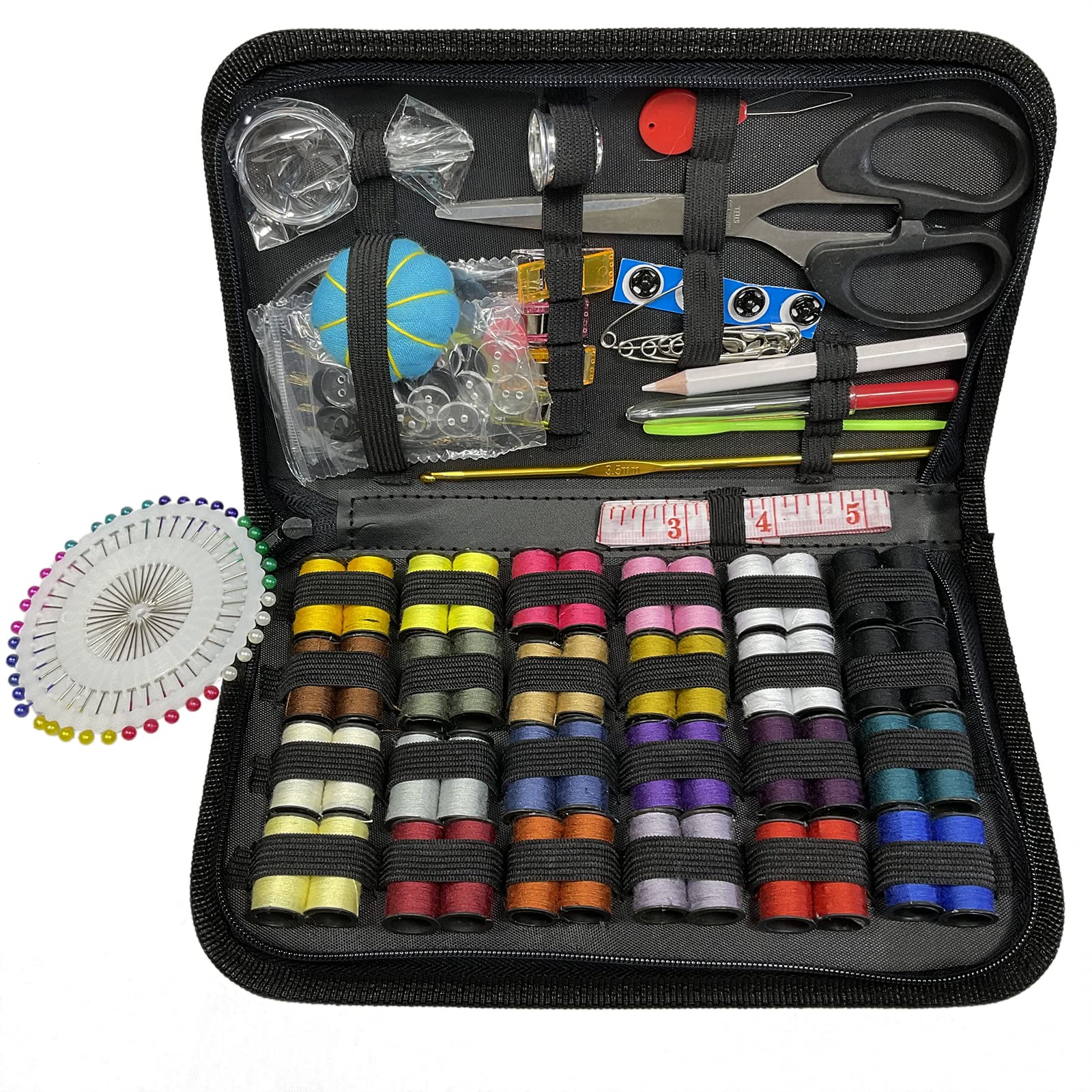 Sewing Kit, 173 Pieces Sewing Accessories Portable Sewing Kits for Adults UK, DIY Premium Sewing Supplies for Home, Travel and Emergency with Sewing Needles,Thread, Thimble, Scissors, Measure Tape…
