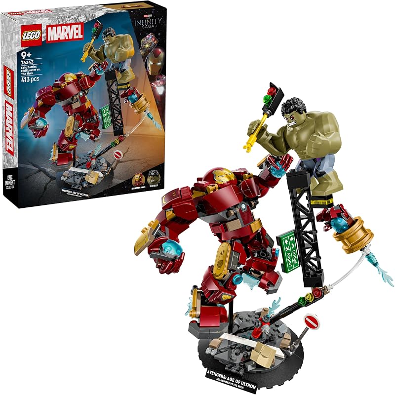 | Marvel Batalla Legendaria: Hulkbuster vs. Hulk - Superhéroes de Juguete con 2 Figuras de Acción y Minifigura de Iron Man - Regalo de Los Vengadores para Niños de 9+ Años y Fans - 76343 — foto 1 de 8