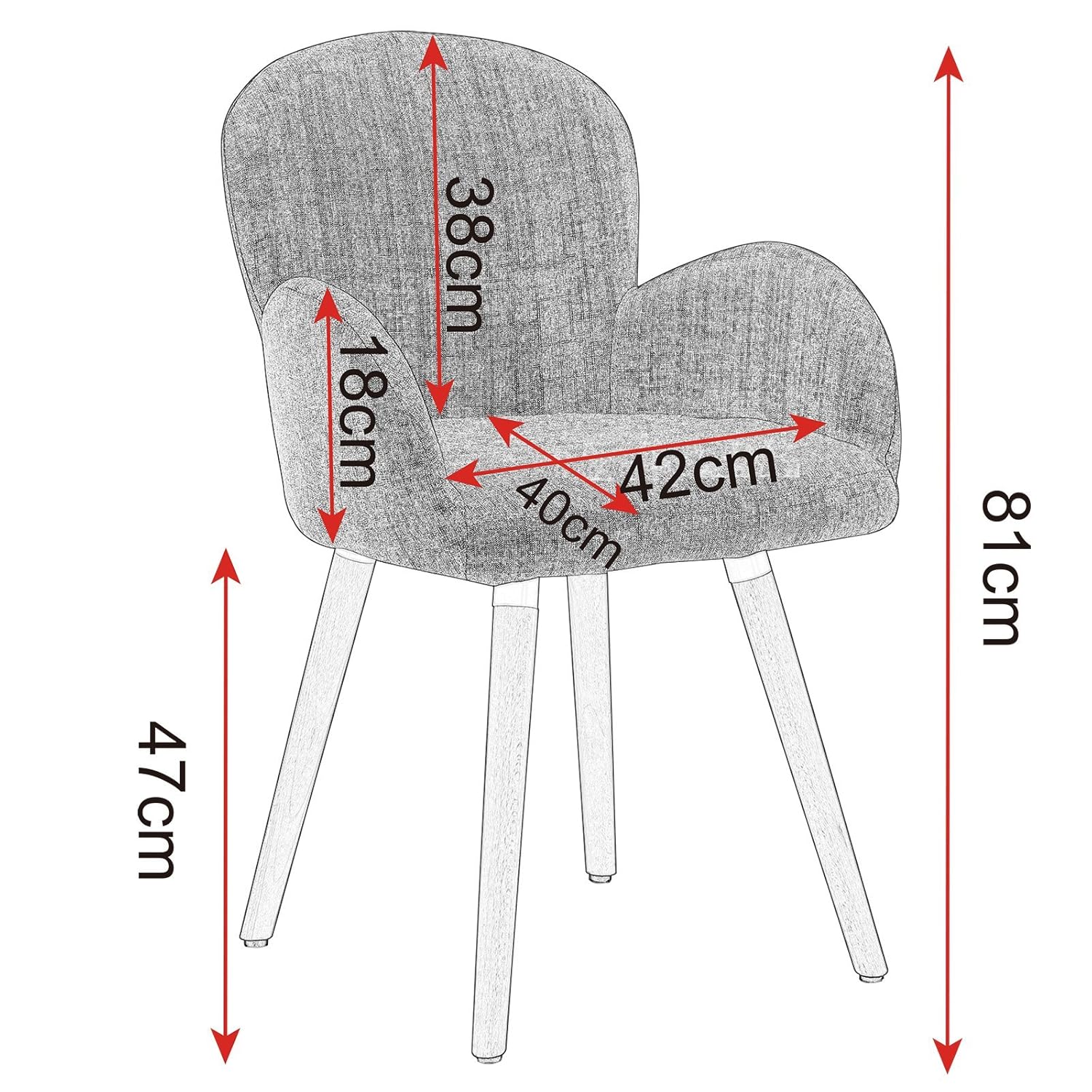 Möbel mit Sitzfläche aus Leinen WOLTU 6 x Esszimmerstühle 6er Set
