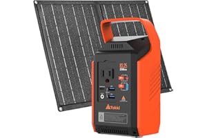 Takki 83Wh Solar Generator with 21W Solar Panels Included Portable Power Station Backup Bank with AC DC USB Ports Lights for 