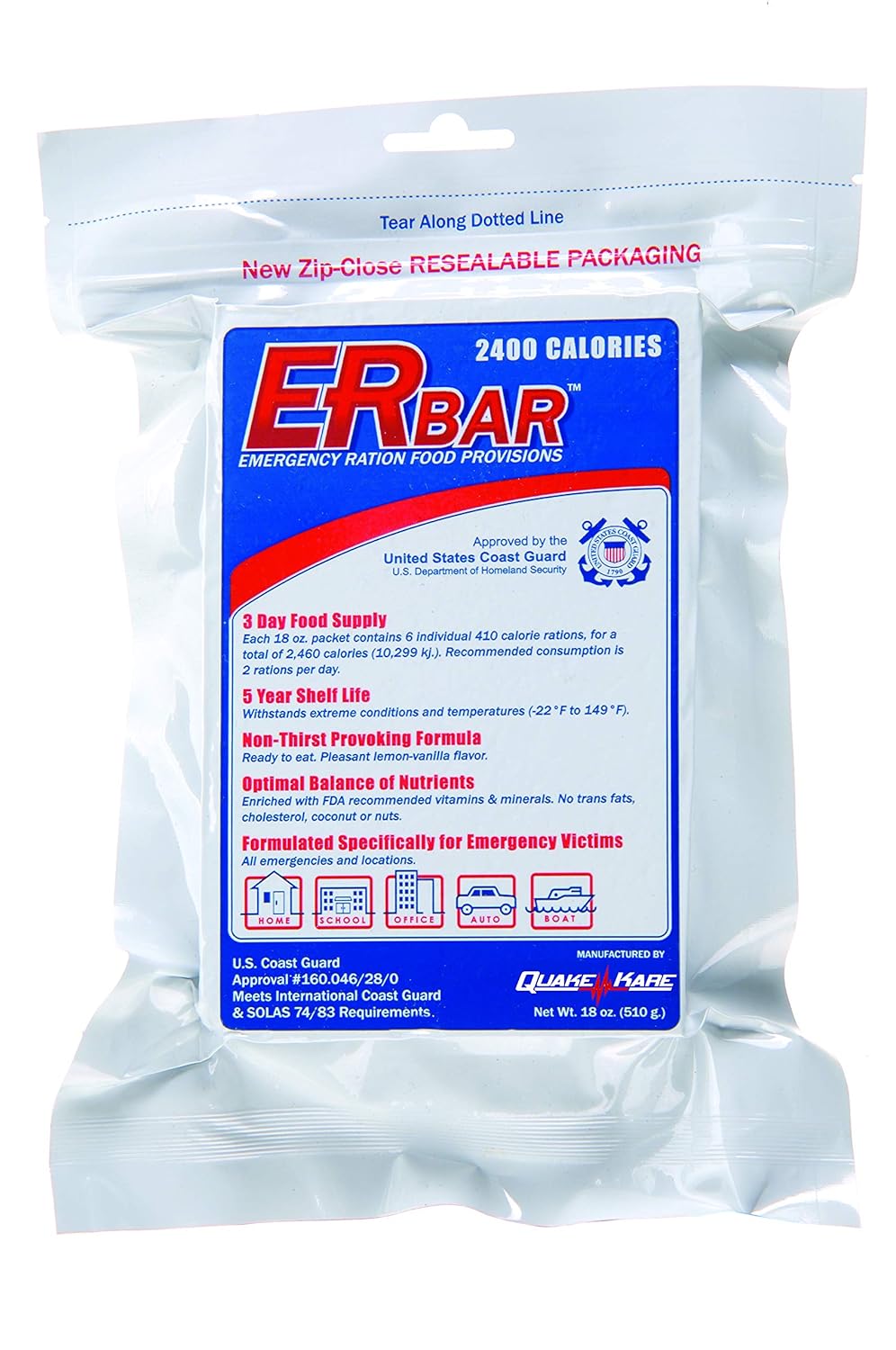 Er Emergency Ration 2400 Calorie Food Bar For Survival Kits And Disaster Preparedness Single Bar 1a - 