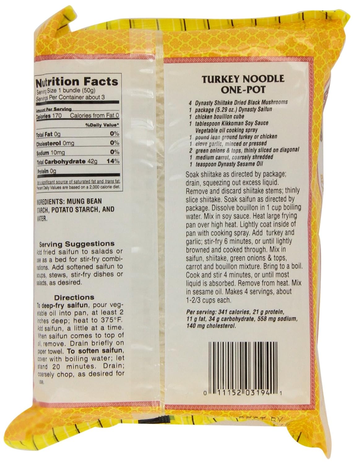 vermicelli noodle nutrition