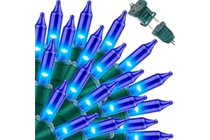LAMPHOME Super-Bright Extendable Blue Christmas Lights Decoration 100Lights 19.6ft UL Certified Mini Bulb String Lights Set for Outdoor Christmas Tree Garden Holiday Party Patio Wedding Garland Decor