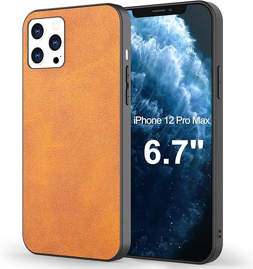 Amazon Com Jijaogara Compatible With Iphone 12 Pro Max Leather Case Slim Thin Pu Leather Case For Iphone 12 Pro Max Anti Scratch Shockproof Back Cover Cases For Iphone 12 Pro Max 6 7 Brown