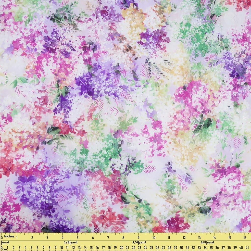 Sunny Fabrics Fantasy Flower Pattern Purple Fantasy Fabric