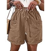 Eytino Womens Plus Size Shorts Casual Elastic Waist Drawstring Comfy Lightweight Summer Shorts with Pockets(1X-5X)