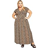 Avenue Womens Avenue Plus Size Dress Havana Maxi Pr in Navy Spot