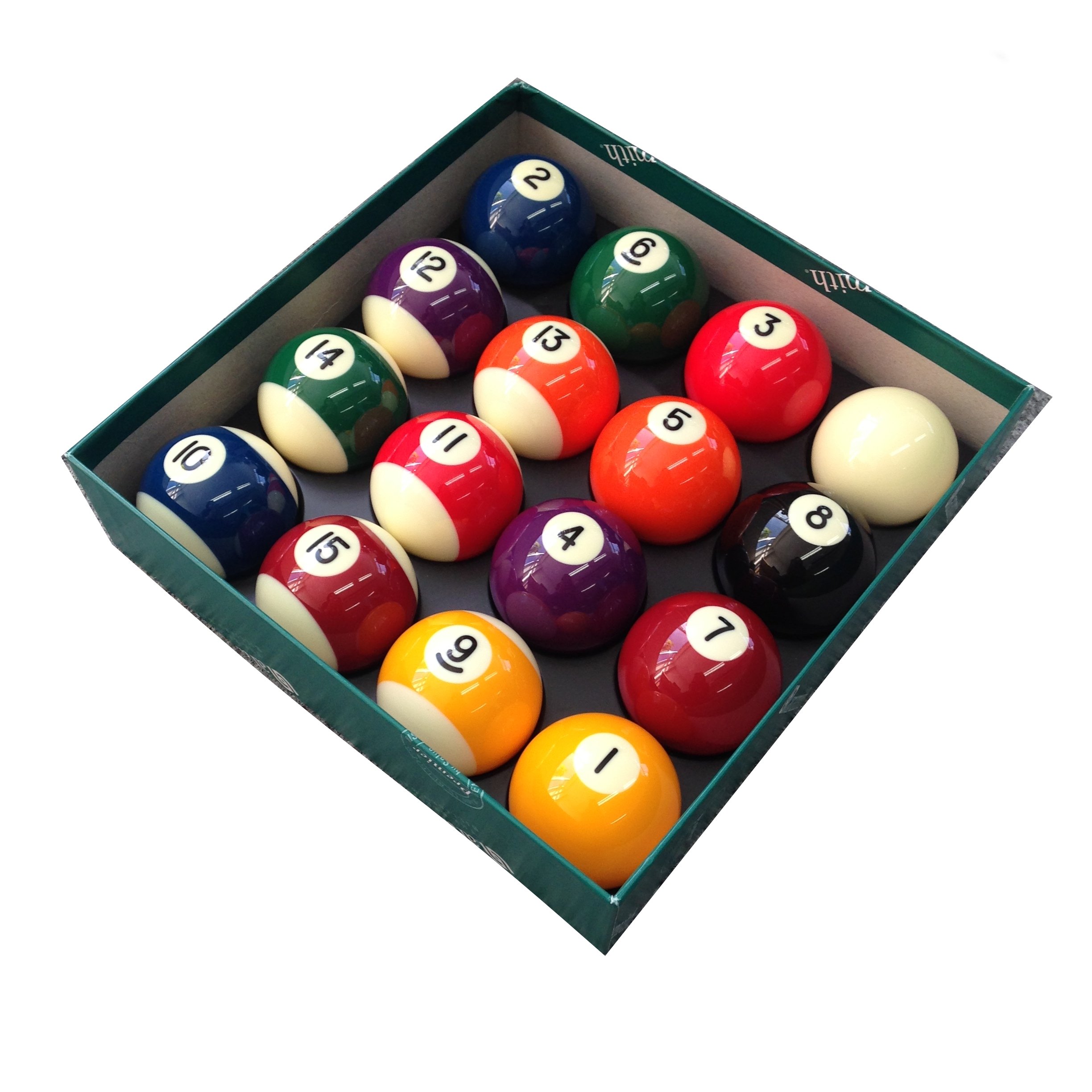 Aramith Premier Spots & Stripes 2-Inch Pool Balls with 1 7/8" White Cue Ball