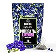 BLUE TEA - Butterfly Pea Flower Tea - Lavender - 10 Count - Pyramid Plant Based Tea Bag | CALMING AND RELAXING | Caffeine Free - Detox Tea - Flower Based - Non-Bitter - Vegan - Non-GMO | Zipper Pack