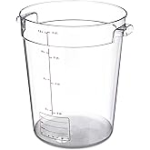 Carlisle FoodService Products Storplus Round Food Storage Container with Stackable Design for Catering, Buffets, Restaurants, Polycarbonate (Pc), 8 Quart, Clear